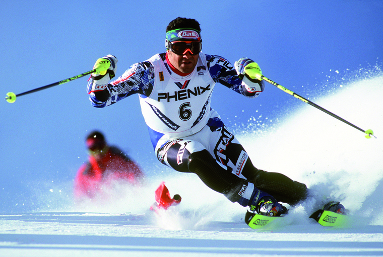 Référence : sierra-21912 Theme : ALPINE Style : ACTION People : MEN Discipline : SLALOM Racer's name : TOMBA Alberto Nationality : ITA Place : SIERRA NEVADA (SPA) Date : 1996 Event : FIS WORLD CHAMPIONSHIPS Copyright : AGENCE ZOOM