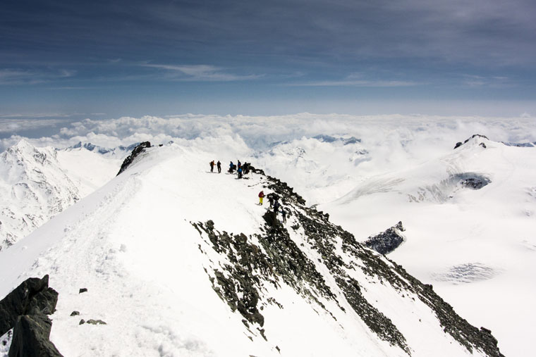 On the 4027m summit of the Allalinhorn | Penny Kendall