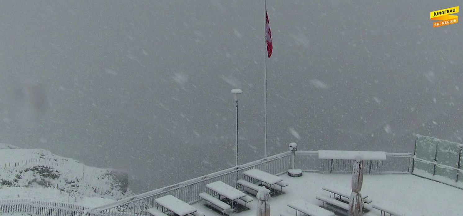 First autumn snowfall the Jungfrau in 2017