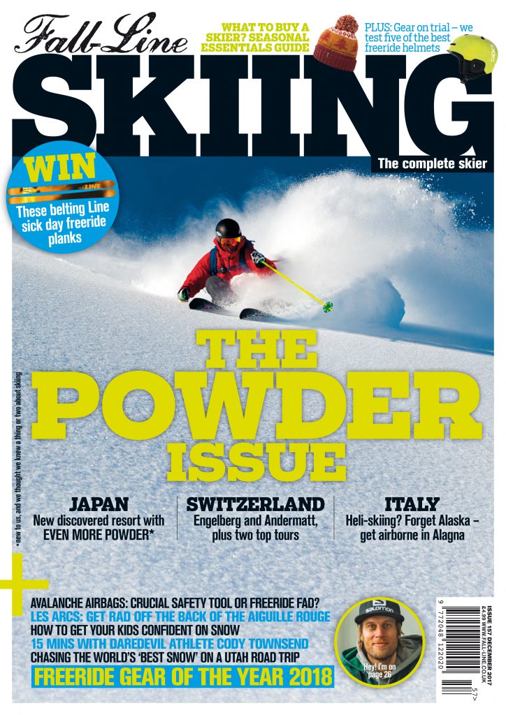 Cover of the 2018 Fall-Line Skiing Powder Issue