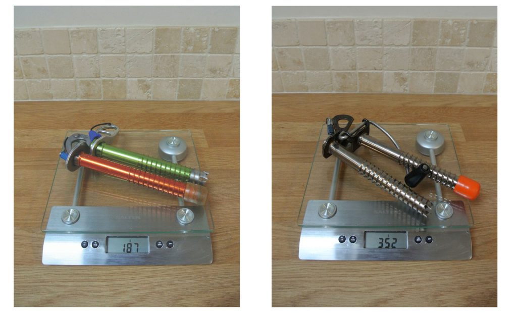 weighing ski touring kit for a light pack