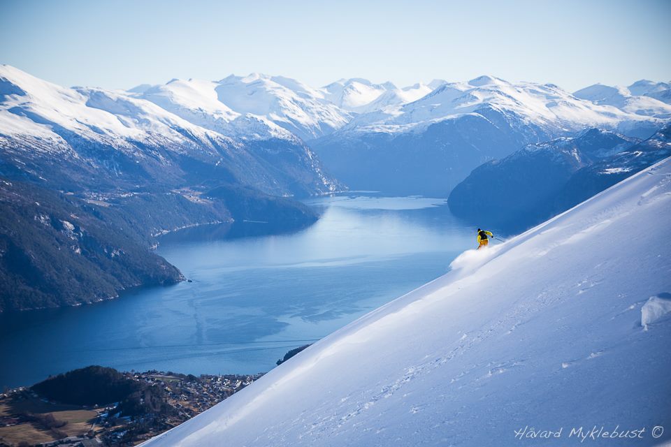 skier on snowy slope by fkord