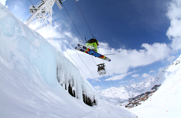 ski jump over ice