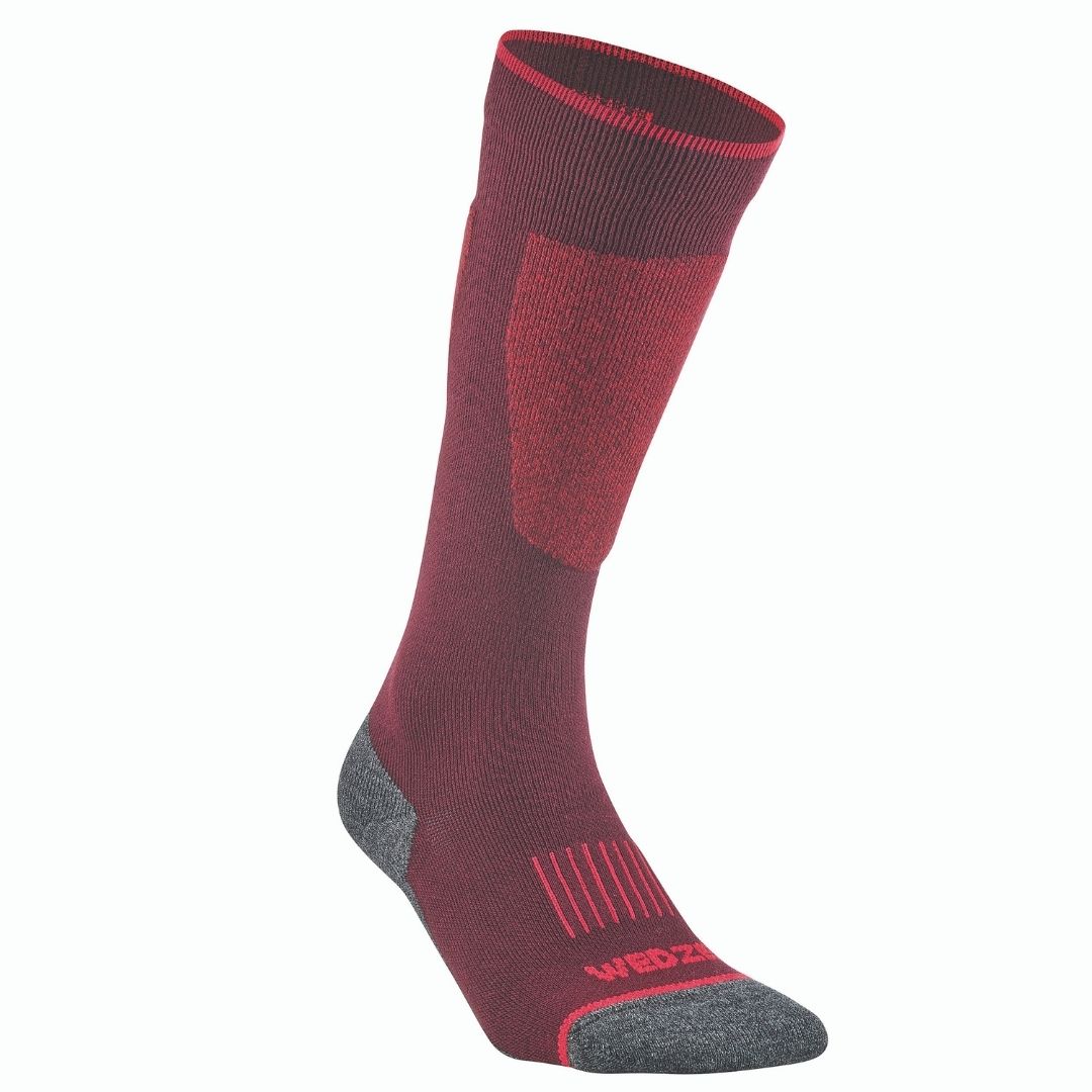 ADULT SKI SOCKS - 500 - NAVY BLUE RED WEDZE