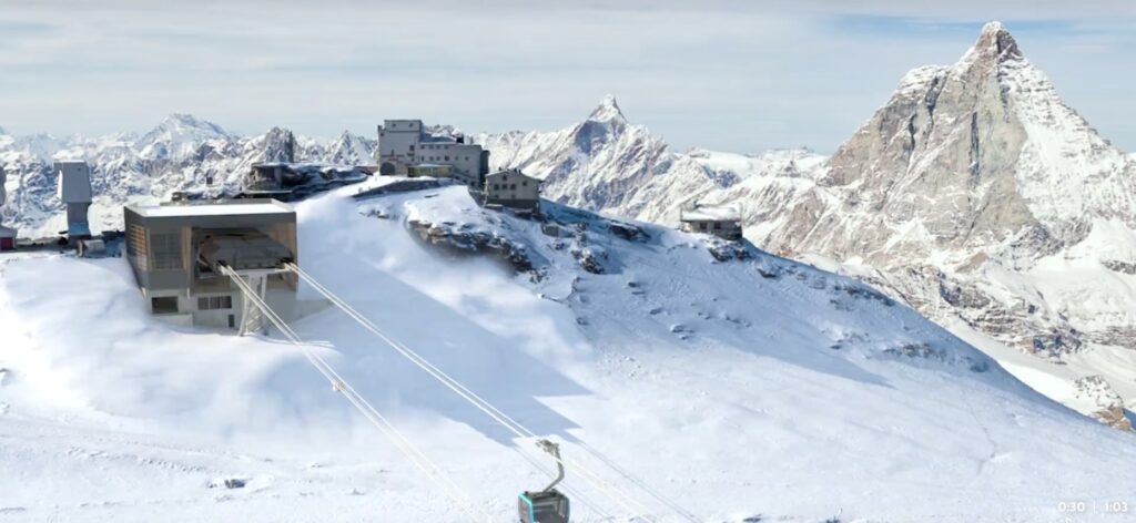 new lifts station planned for Swiss mountain resort Zermatt in front of Matterhorn mountain