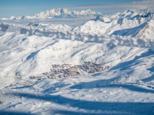 High ski resort in peaks