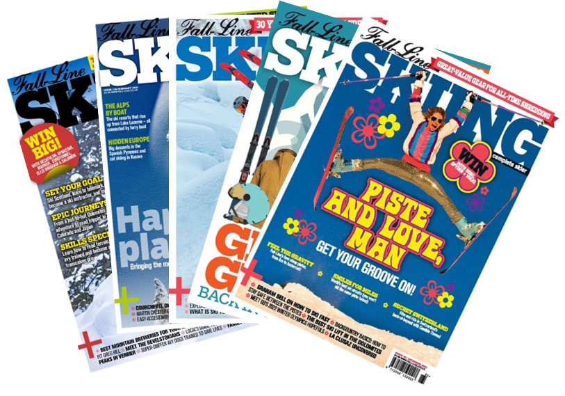 Fall Line Skiing Magazine Subscription bundle showing 2021/22 magazines