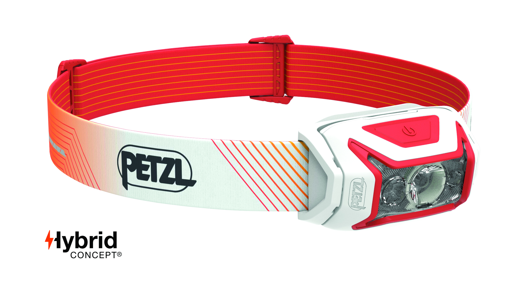 Petzl head torch in orange and white