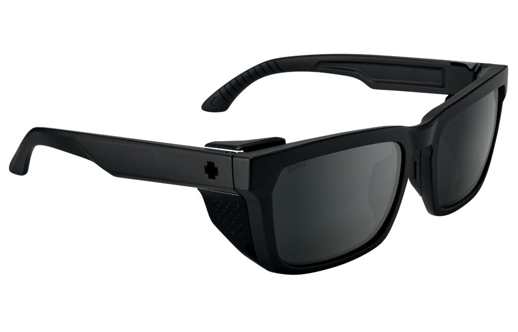 black sunglasses with side blinders