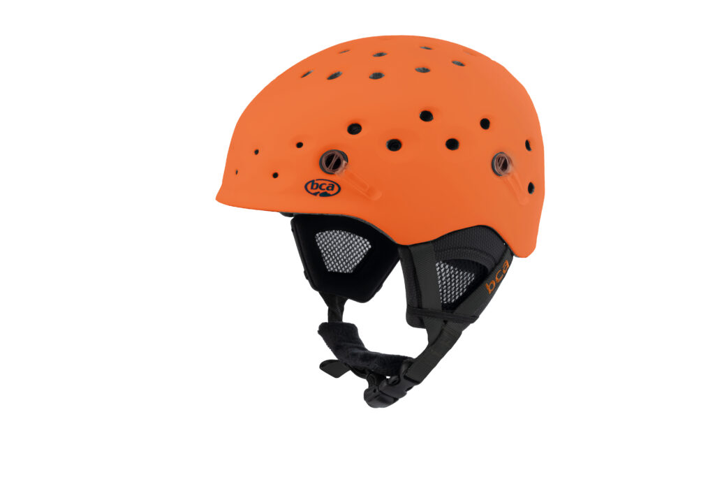 orange bca ski helmet