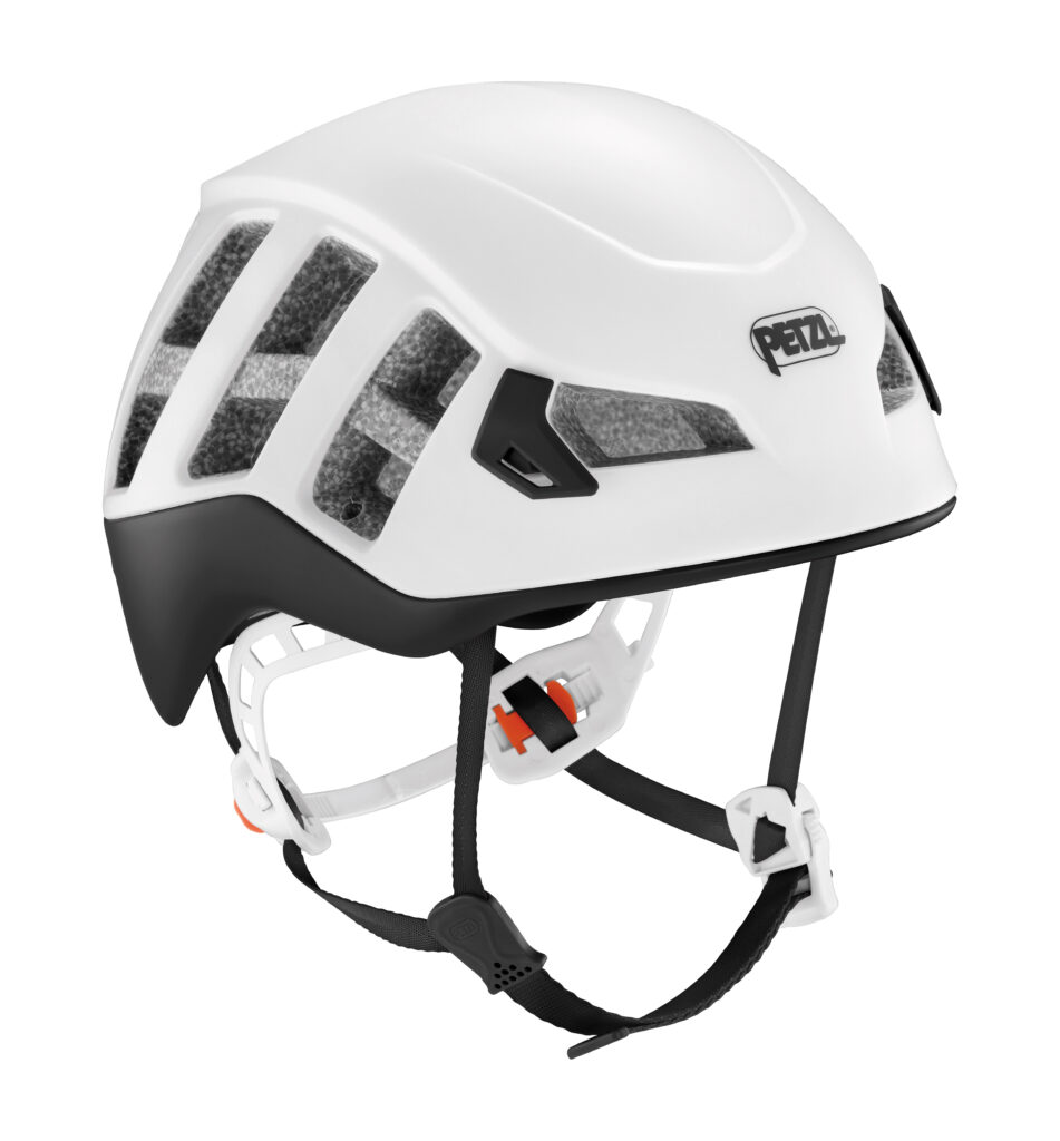 white petzl ski helmet