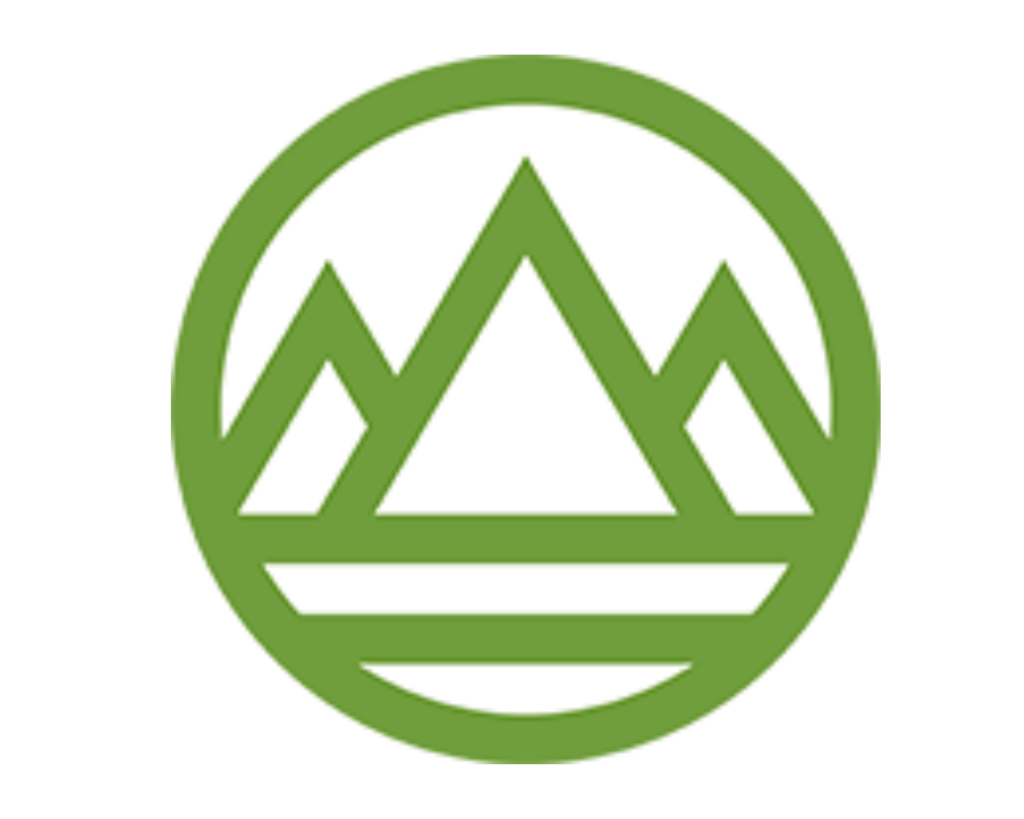 Branding for The Nature Summit. Simple green lines depicting mountains inside circle