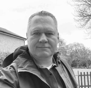 black and white selfie of Finnish man