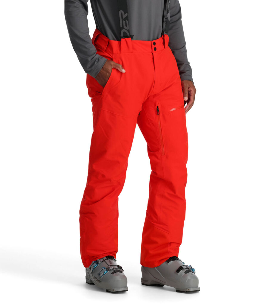 red ski pants