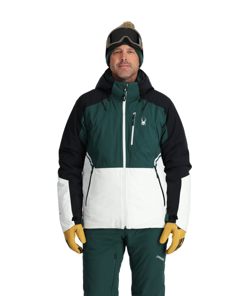SPyder ski outfit in green and black