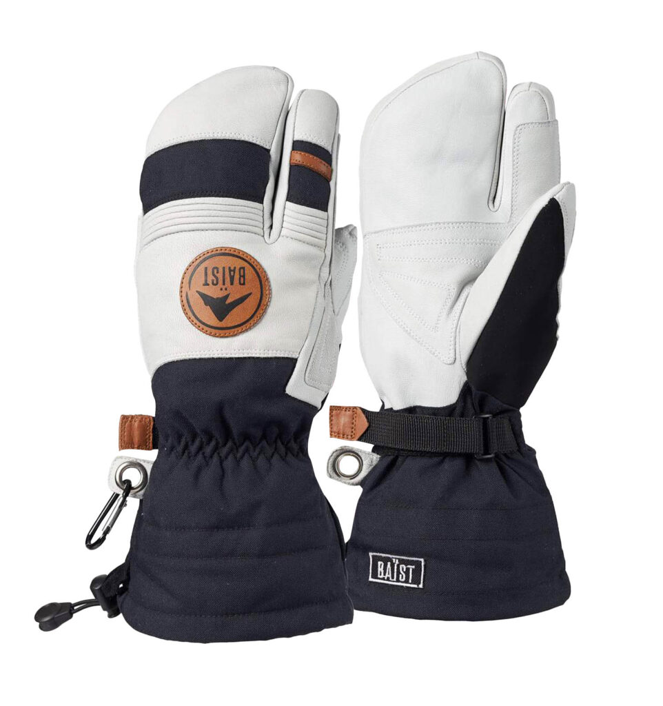 white ski gloves with trigger finger