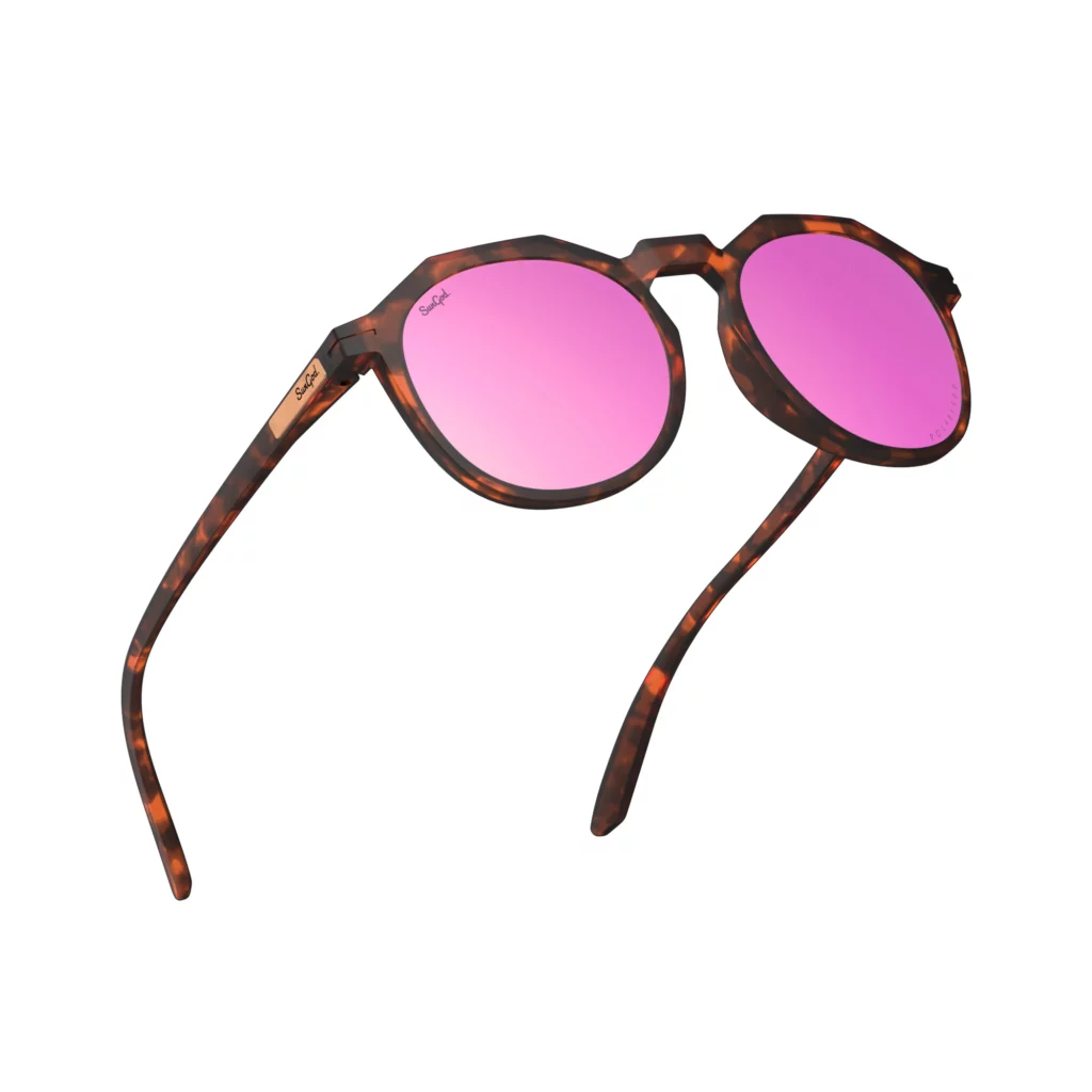 tortoiseshell sunglasses with pink lens