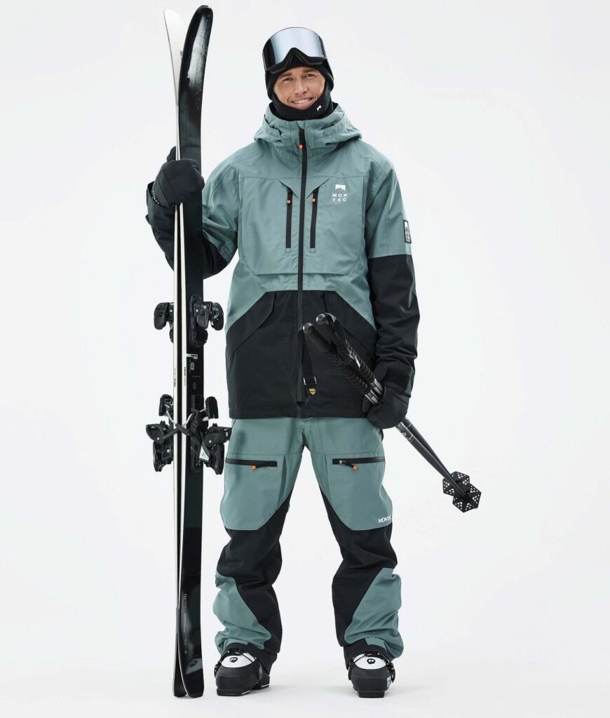 A brand image of Montec green-black ski gear