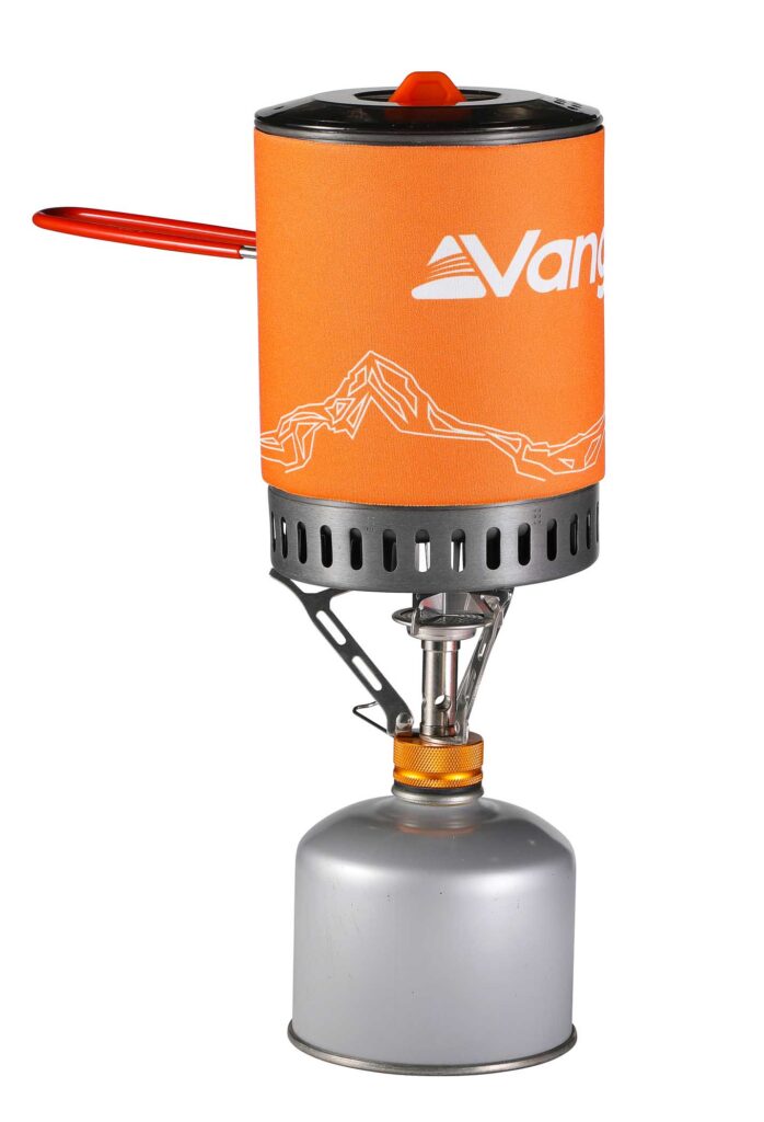 orange camping water boiler